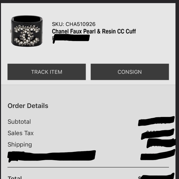 CHANEL-AUTHENTIC (Preowned) Black Faux Pearl & Silver Leaf Hinge Bracelet - Picture 6 of 15